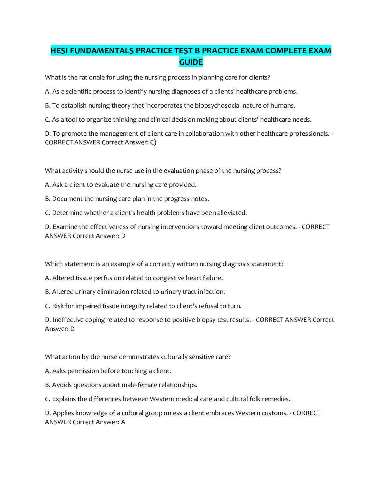 Preview image for Nursing_knowledge_Assessment_Practice_Exam PEDIATRIC NURSING FOR RN NEW EXAM STUDY GUIDE SOLUTION